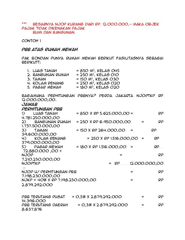 Detail Contoh Soal Perhitungan Pbb Nomer 30