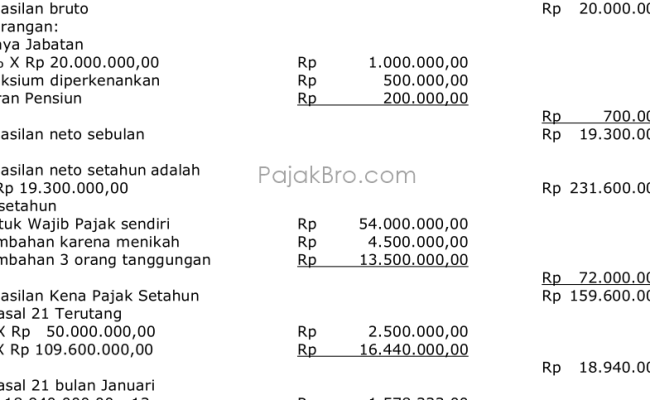 Detail Contoh Soal Perhitungan Pph 21 Nomer 27