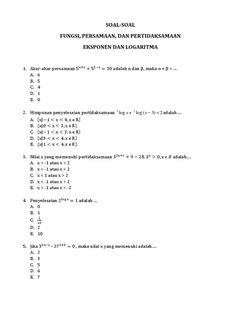 Detail Contoh Soal Persamaan Logaritma Dan Pembahasannya Kelas 10 Kurikulum 2013 Nomer 23