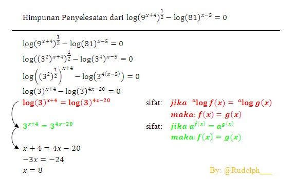 Detail Contoh Soal Persamaan Logaritma Dan Pembahasannya Kelas 10 Kurikulum 2013 Nomer 5