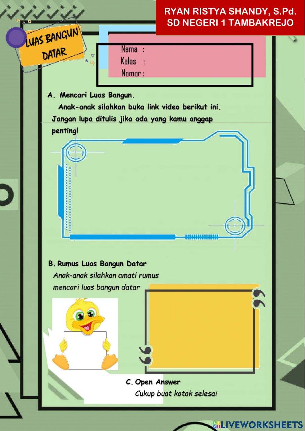 Detail Contoh Soal Persegi Panjang Kelas 4 Sd Nomer 40