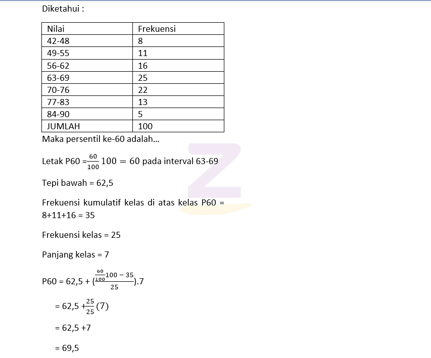 Detail Contoh Soal Persentil Nomer 48