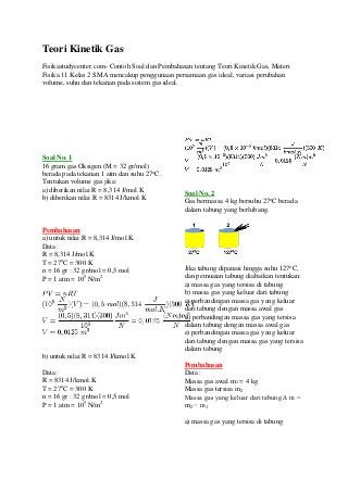 Detail Contoh Soal Pilihan Ganda Dan Jawaban Teori Kinetik Gas Nomer 46