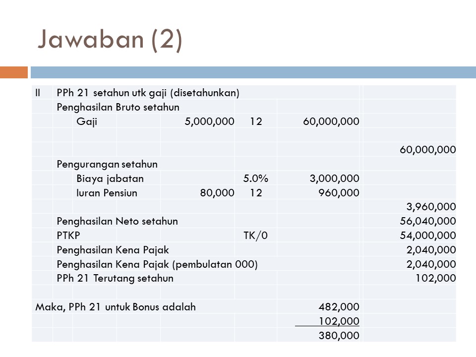 Detail Contoh Soal Pph 21 Beserta Jawabannya Nomer 18