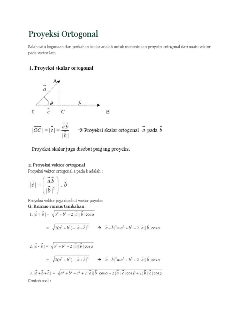 Detail Contoh Soal Proyeksi Vektor Nomer 13