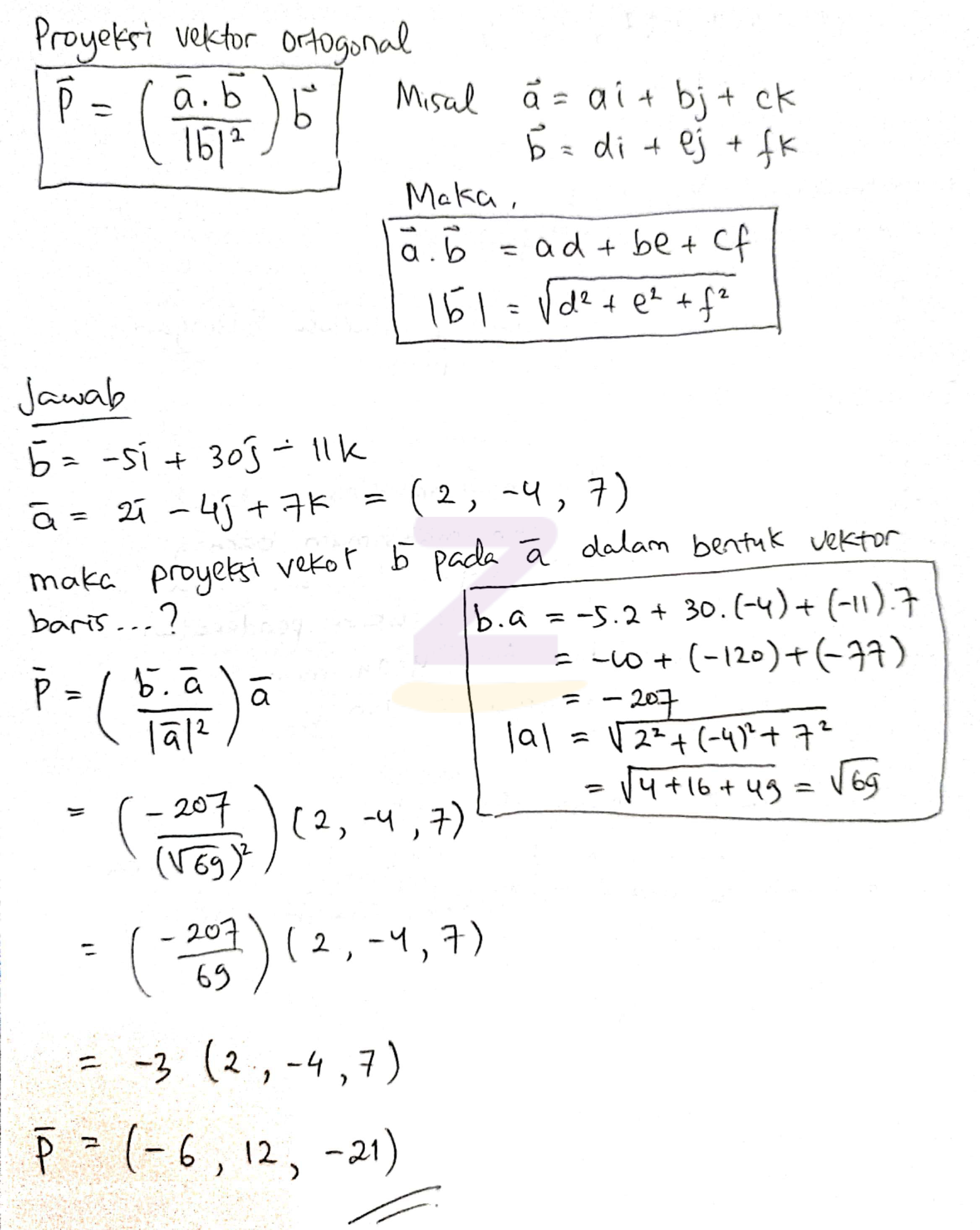 Detail Contoh Soal Proyeksi Vektor Nomer 3