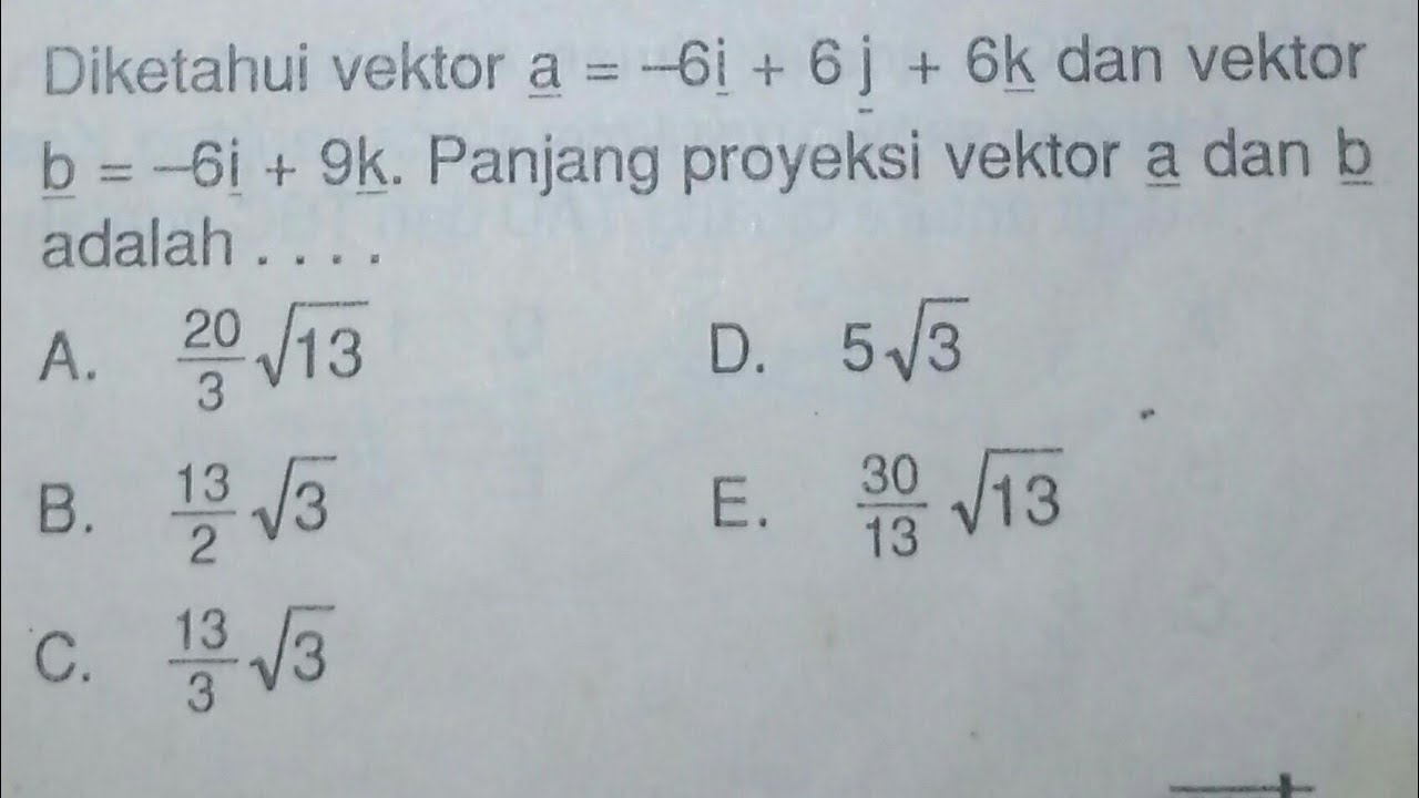 Detail Contoh Soal Proyeksi Vektor Nomer 30