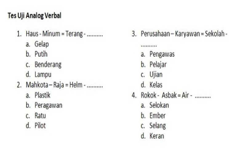 Detail Contoh Soal Psikotes Dan Jawabannya Nomer 38