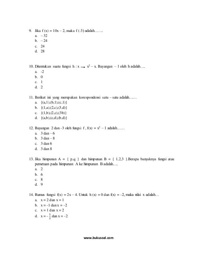 Detail Contoh Soal Relasi Dan Fungsi Kelas 8 Nomer 53