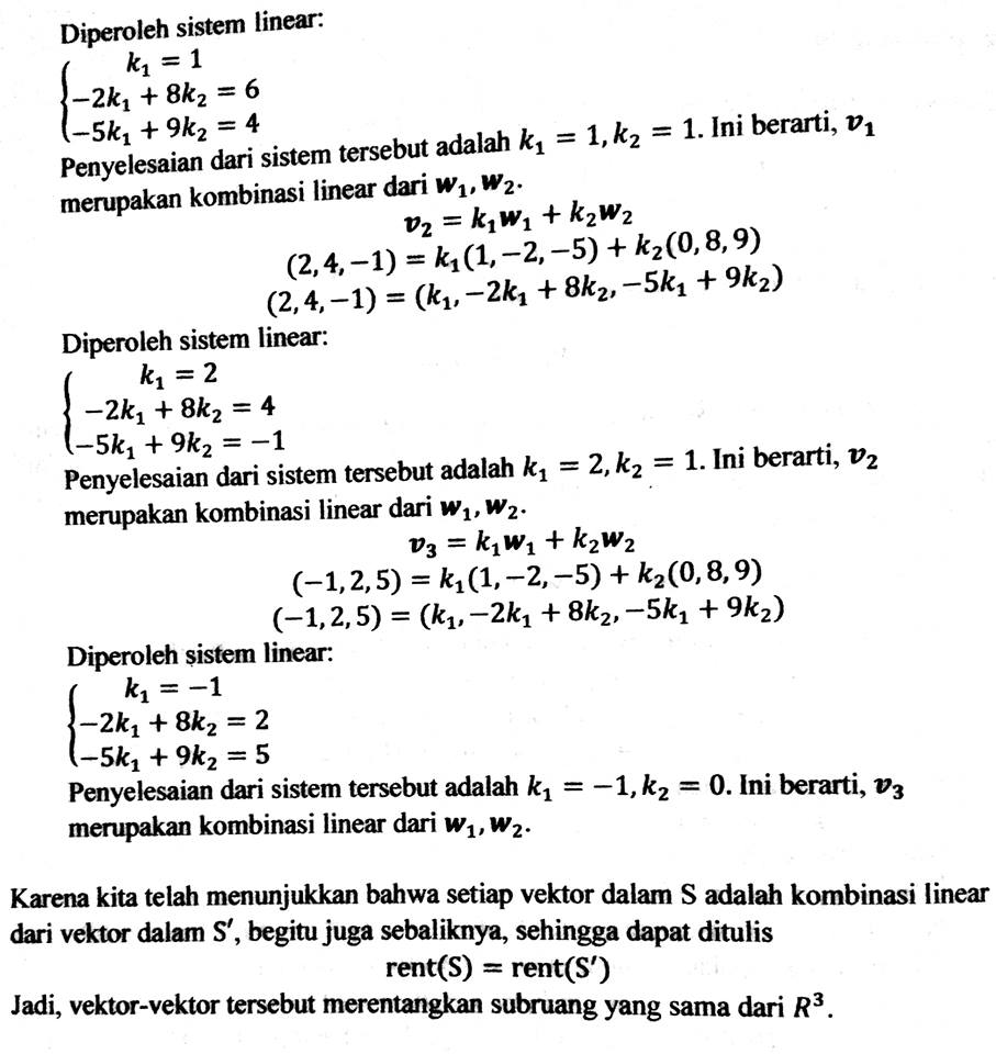 Contoh Soal Ruang Vektor - KibrisPDR