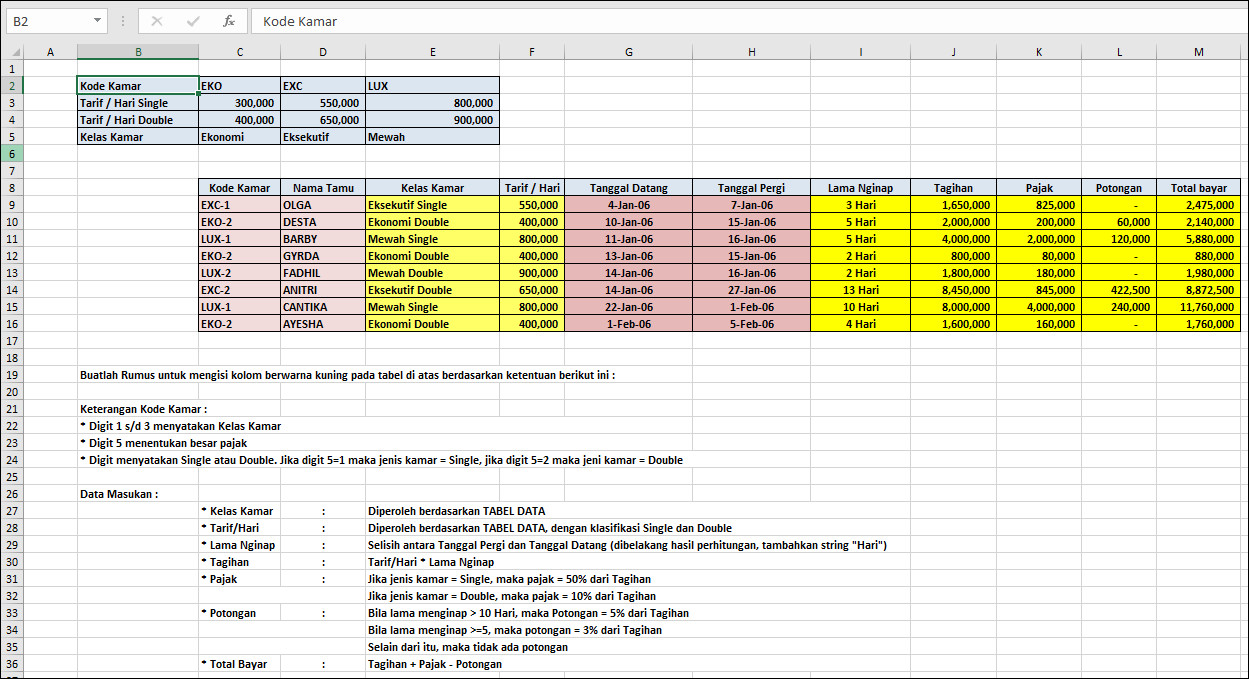 Detail Contoh Soal Rumus Excel Dan Jawabannya Nomer 46