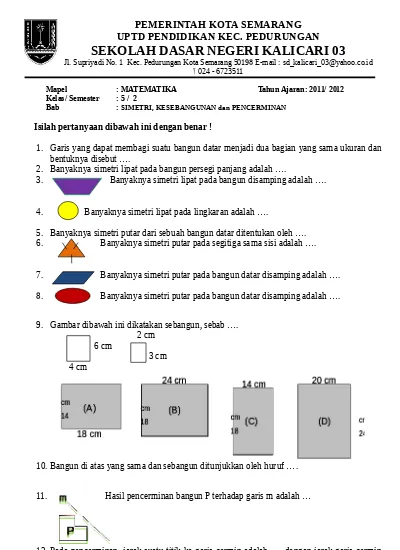 Detail Contoh Soal Simetri Putar Nomer 40