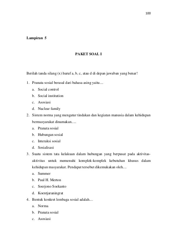 Detail Contoh Soal Sosiologi Dan Jawabannya Nomer 13