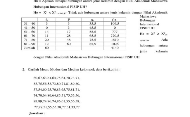 Detail Contoh Soal Statistika Dan Penyelesaiannya Untuk Mahasiswa Nomer 7