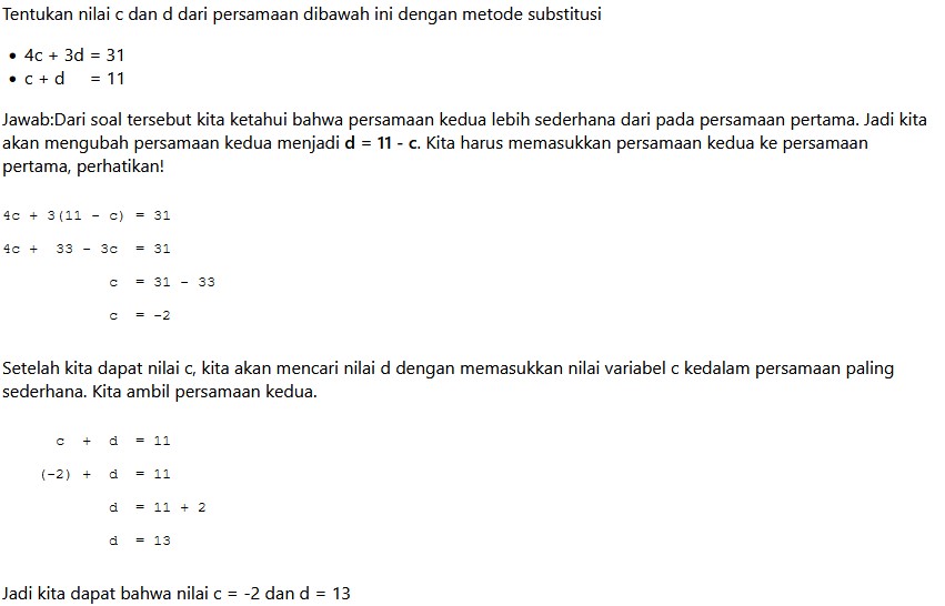 Detail Contoh Soal Substitusi Nomer 32