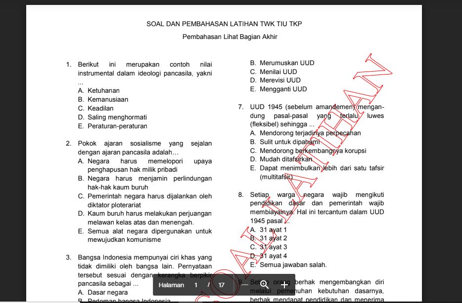 Detail Contoh Soal Tiu Dan Pembahasanya Nomer 39