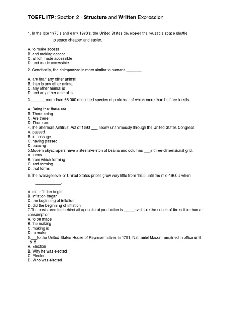 Detail Contoh Soal Toefl Structure And Written Expression Dan Pembahasannya Nomer 8