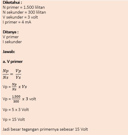 Detail Contoh Soal Transformator Dan Jawabannya Nomer 36