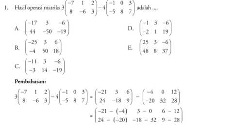 Detail Contoh Soal Transpose Matriks Dan Jawabannya Nomer 13