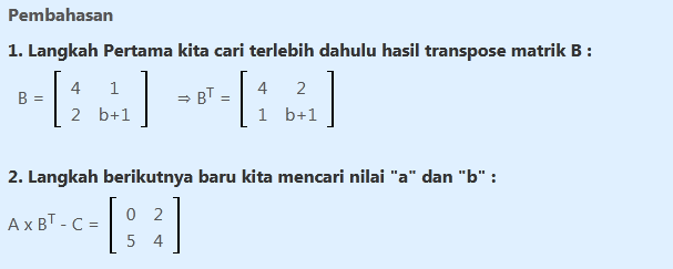 Detail Contoh Soal Transpose Matriks Dan Jawabannya Nomer 27