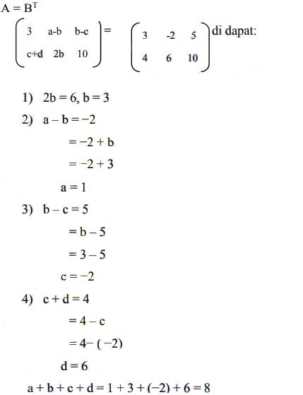 Detail Contoh Soal Transpose Matriks Dan Jawabannya Nomer 40