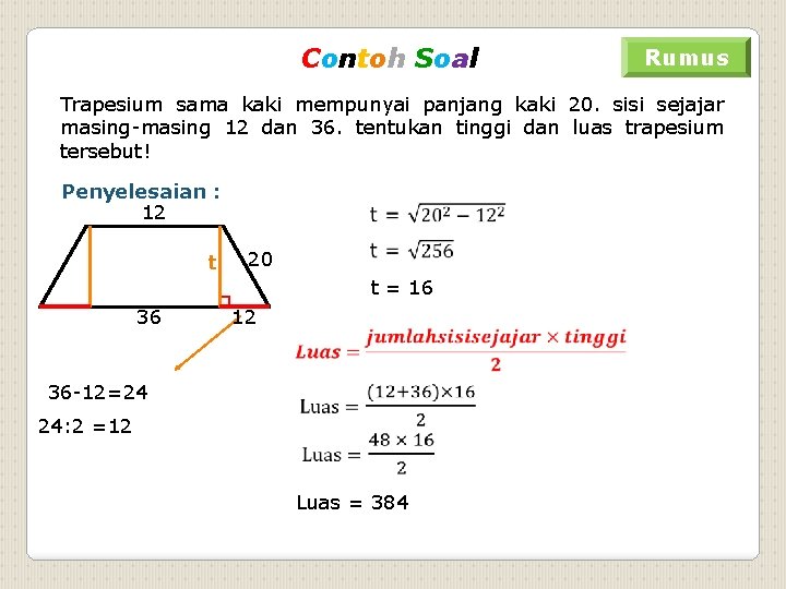 Detail Contoh Soal Trapesium Nomer 49