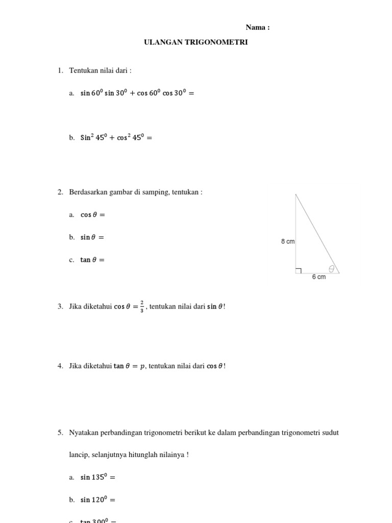 Detail Contoh Soal Trigonometri Kelas 10 Dan Pembahasannya Nomer 17