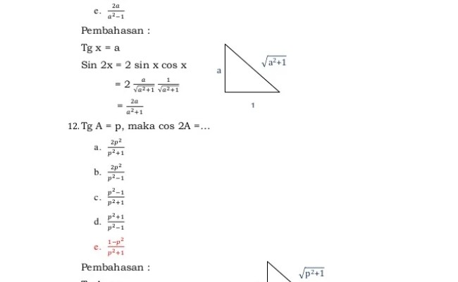 Detail Contoh Soal Trigonometri Kelas 10 Dan Pembahasannya Nomer 3