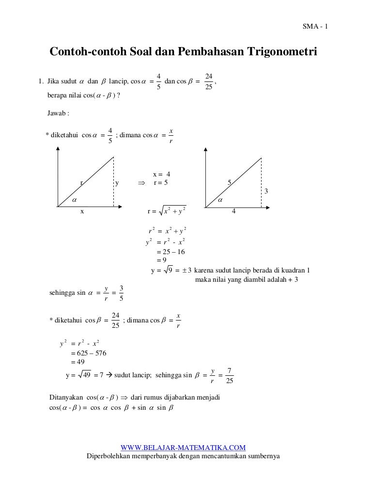 Detail Contoh Soal Trigonometri Kelas 10 Dan Pembahasannya Nomer 4