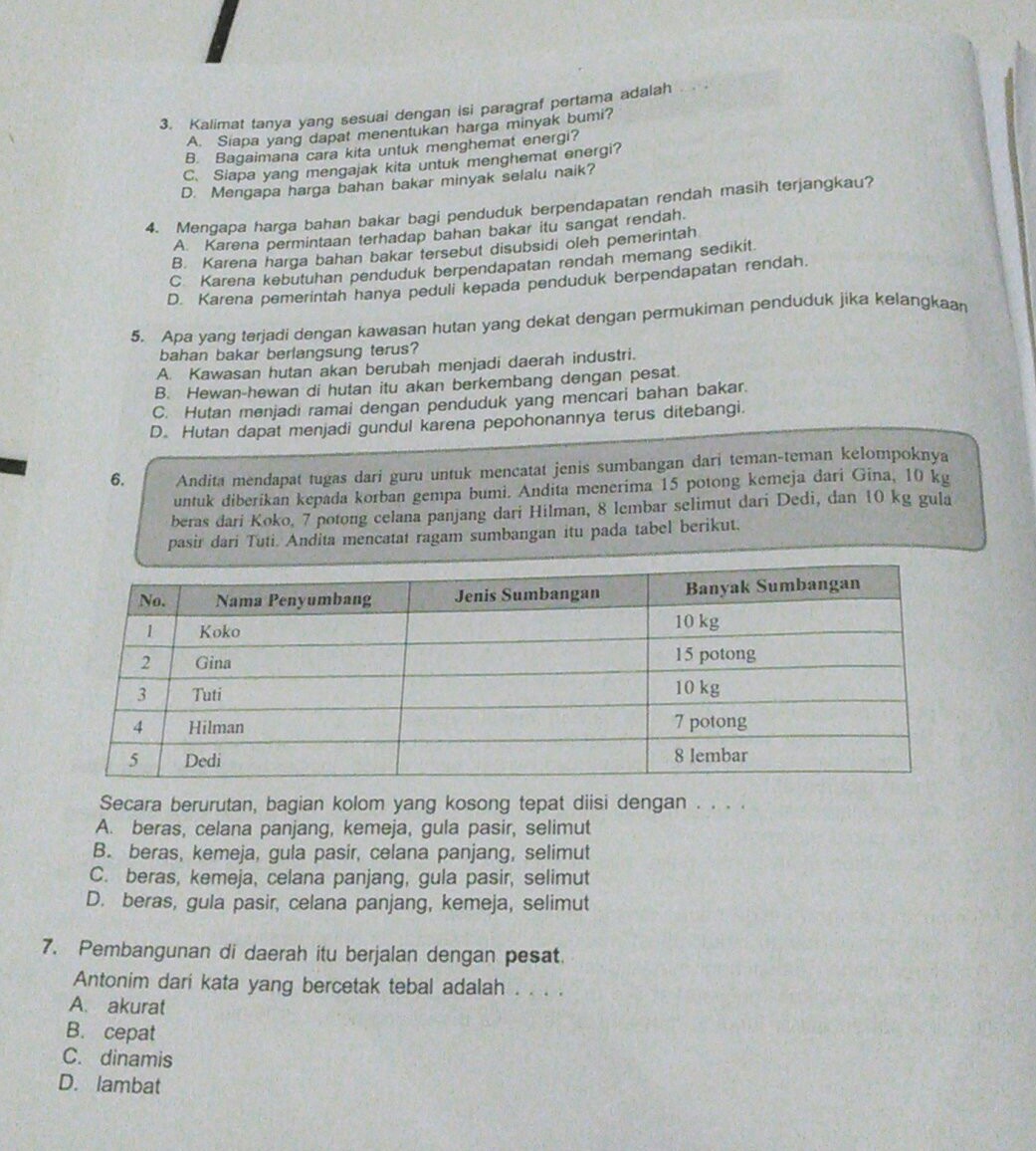 Detail Contoh Soal Try Out Bahasa Indonesia Kelas 6 2019 Nomer 42