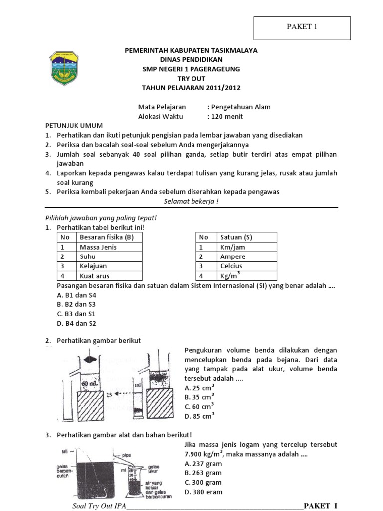 Detail Contoh Soal Try Out Ipa Smp Kelas 9 Dan Pembahasannya Nomer 6