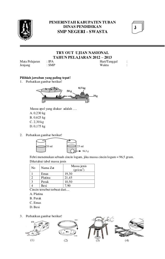 Detail Contoh Soal Try Out Ipa Smp Kelas 9 Dan Pembahasannya Nomer 44