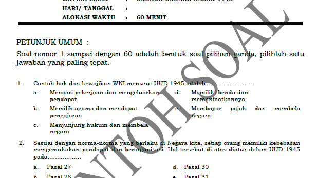 Detail Contoh Soal Ujian Penyesuaian S1 Dan Kunci Jawabanya Nomer 3