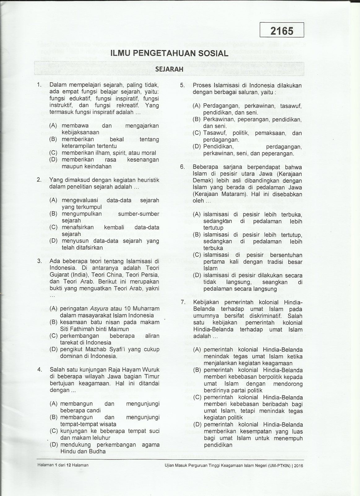 Contoh Soal Um Ptkin Ips Dan Pembahasannya - KibrisPDR