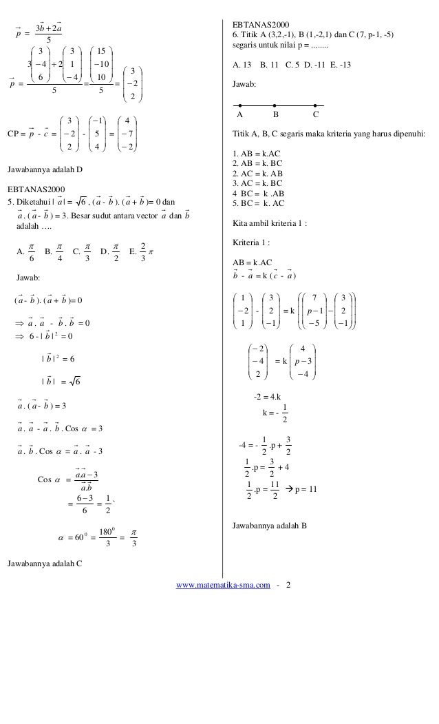 Detail Contoh Soal Vektor Matematika Nomer 14