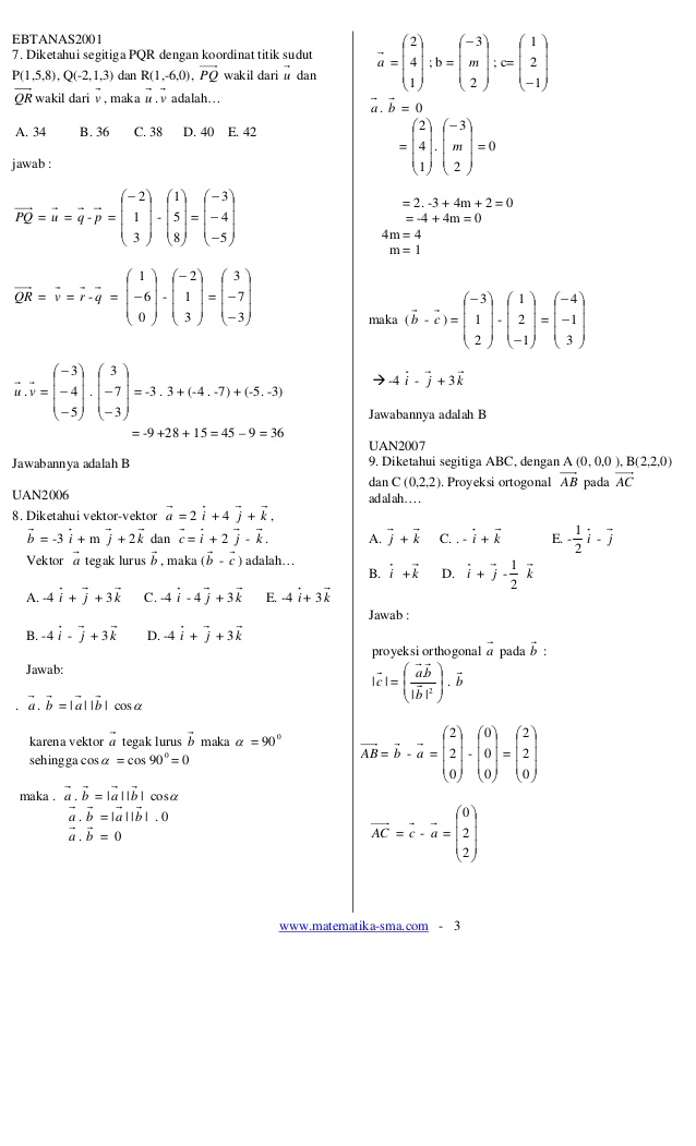 Detail Contoh Soal Vektor Matematika Nomer 20