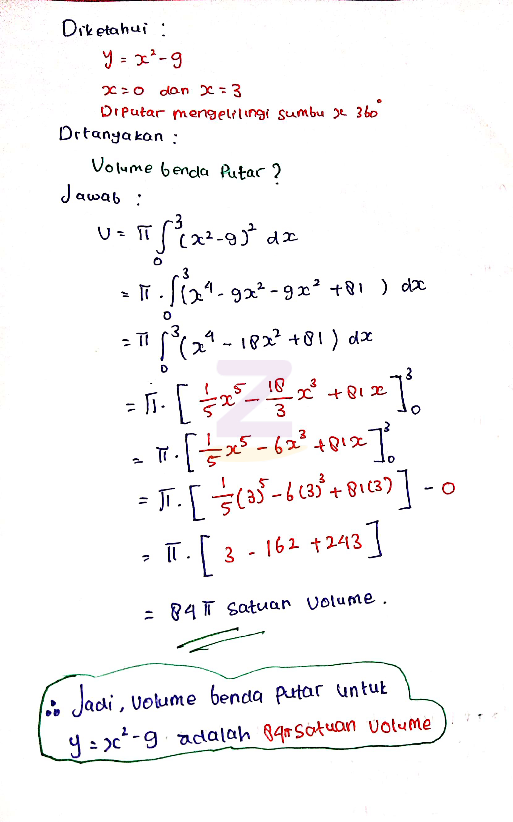 Detail Contoh Soal Volume Benda Putar Nomer 18