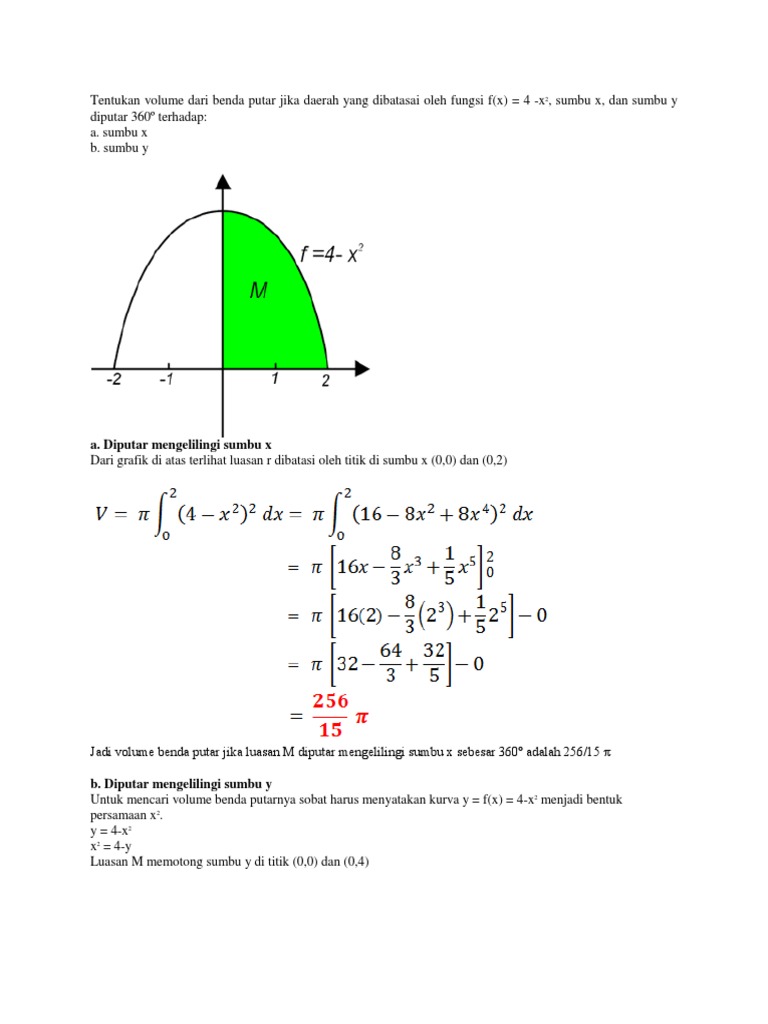 Detail Contoh Soal Volume Benda Putar Nomer 35