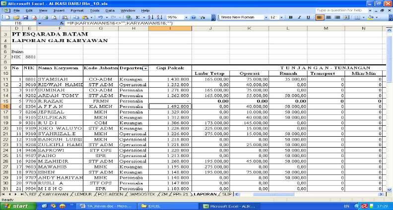 Detail Contoh Struktur Skala Upah Excel Nomer 35