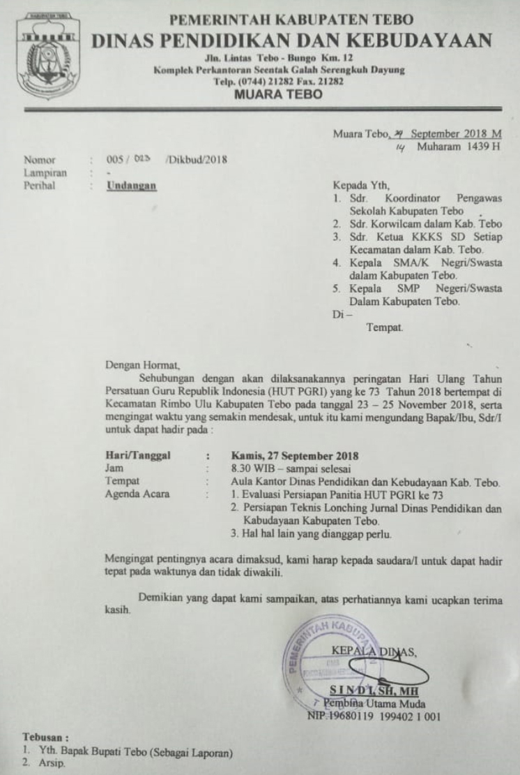 Detail Contoh Surat Dinas Undangan Rapat Nomer 27