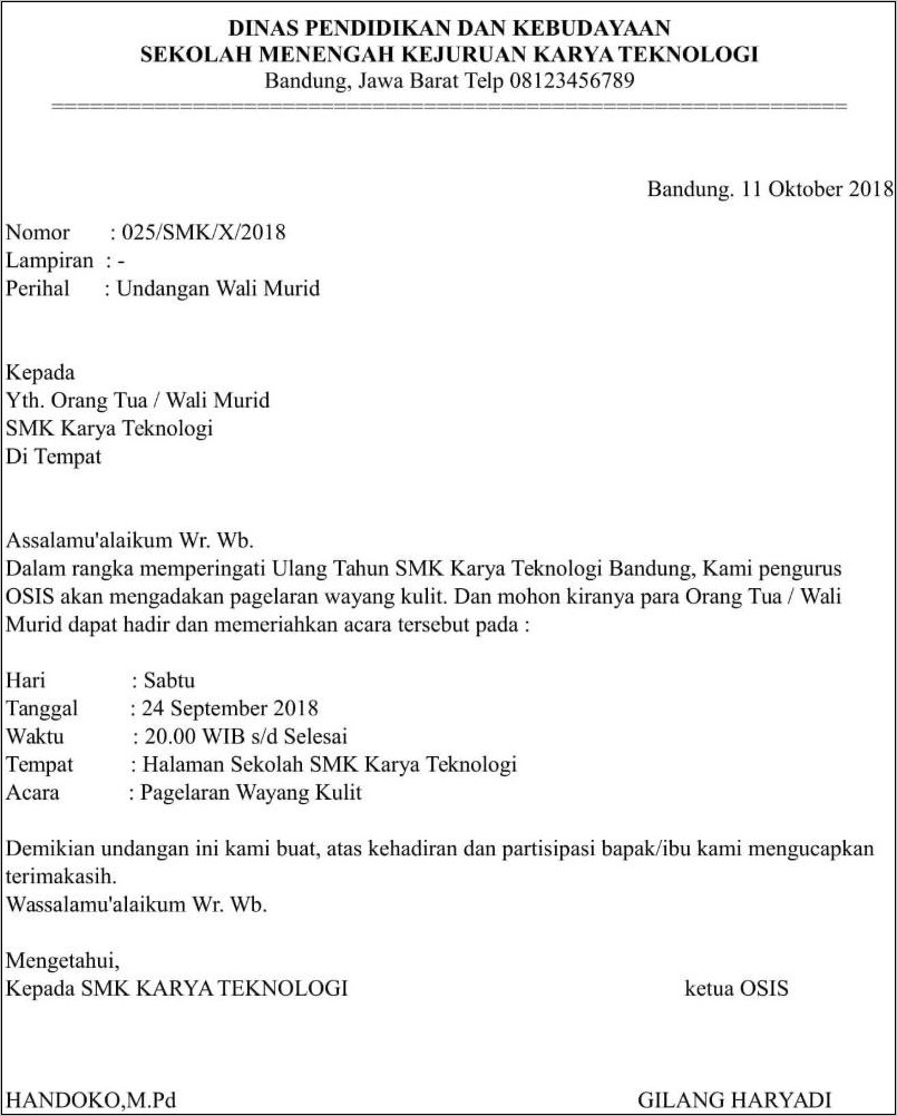 Detail Contoh Surat Dinas Undangan Rapat Nomer 49