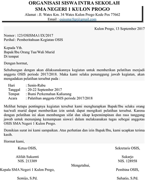 Detail Contoh Surat Formal Dalam Bahasa Indonesia Nomer 47