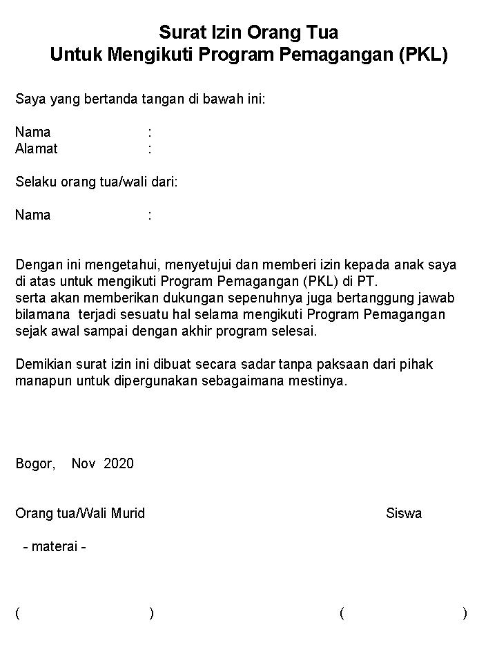 Detail Contoh Surat Izin Dari Orang Tua Untuk Mengikuti Kegiatan Nomer 5