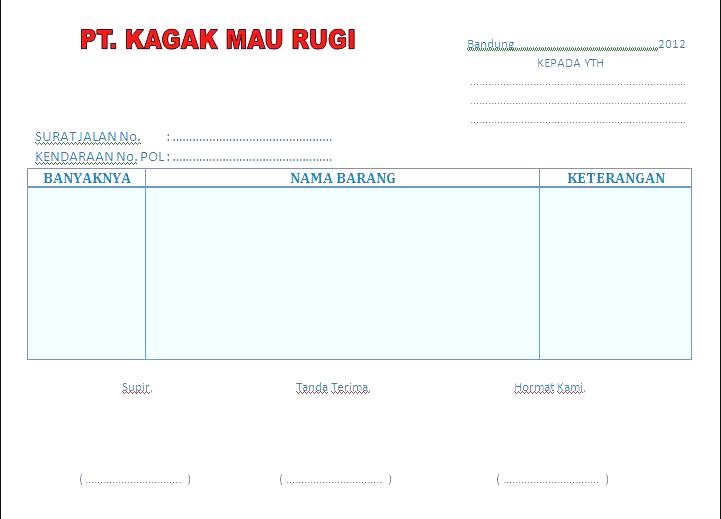 Detail Contoh Surat Jalan Untuk Pengiriman Barang Nomer 45