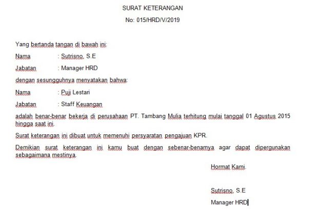 Detail Contoh Surat Keterangan Kerja Untuk Pembuatan Visa Nomer 31