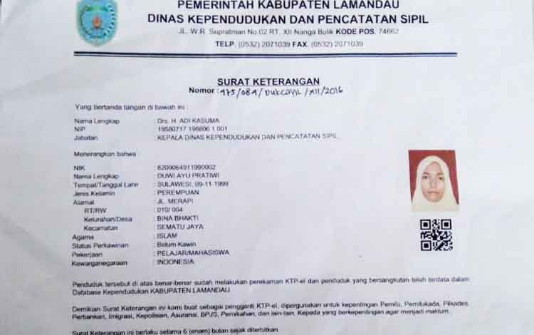 Detail Contoh Surat Keterangan Ktp Sementara Nomer 4