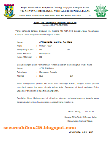 Download Contoh Surat Keterangan Pindah Alamat Nomer 36