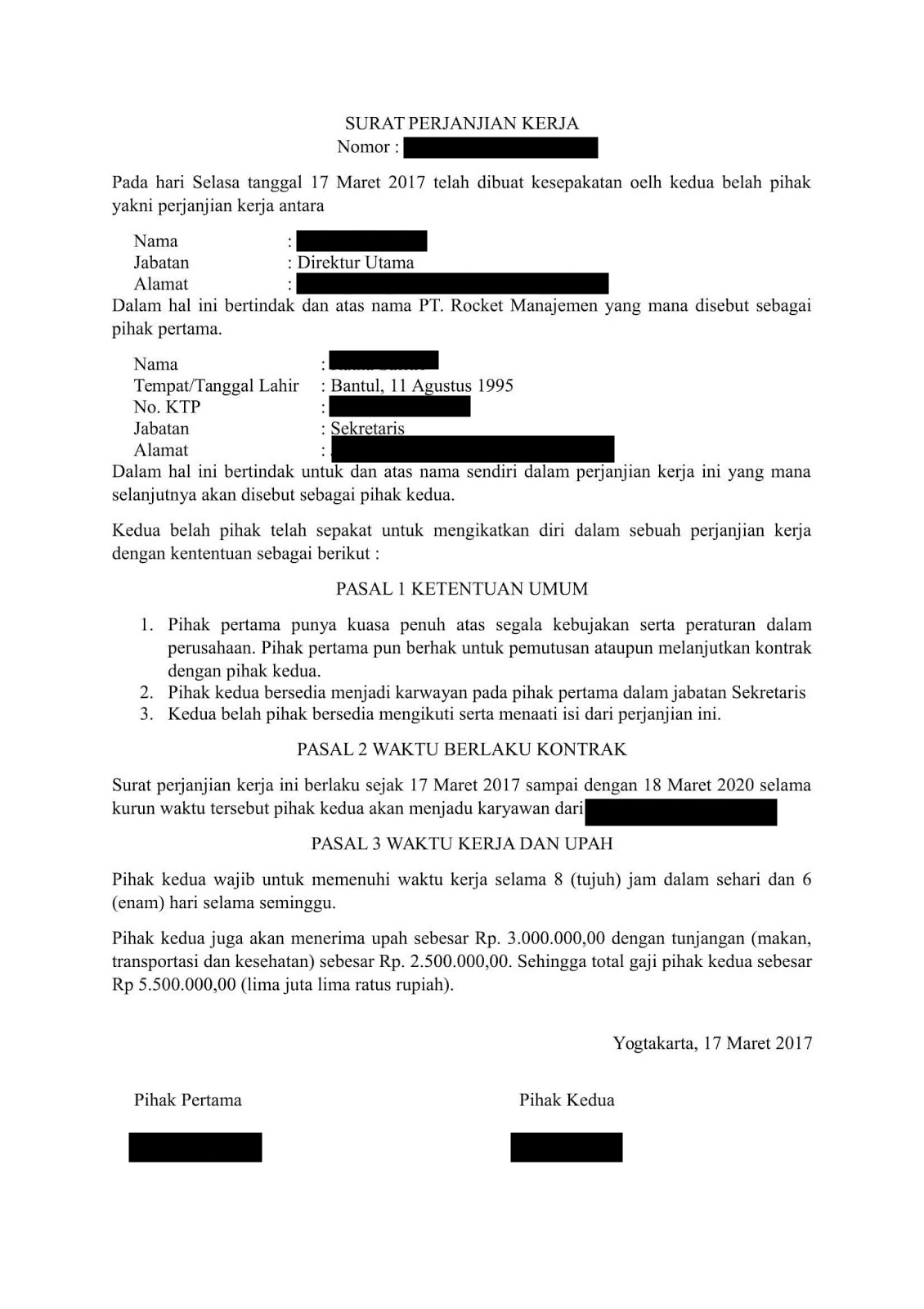 Detail Contoh Surat Kontrak Kerja Karyawan Dalam Bahasa Inggris Nomer 49