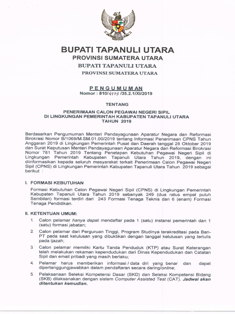 Detail Contoh Surat Lamaran Cpns Tapanuli Utara Nomer 7