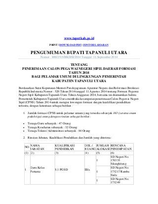 Detail Contoh Surat Lamaran Cpns Tapanuli Utara Nomer 19